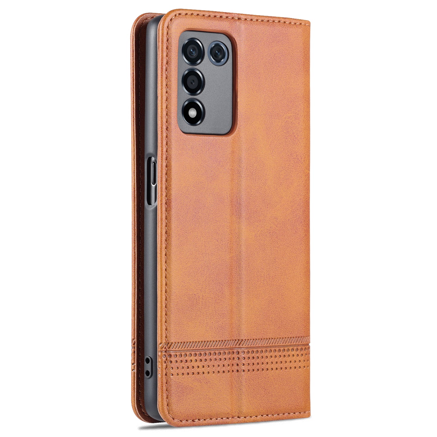 AZNS Well-protected Auto-absorbed Case Wallet Design Shockproof PU Leather Phone Stand Cover for Oppo K9s/Realme Q3s