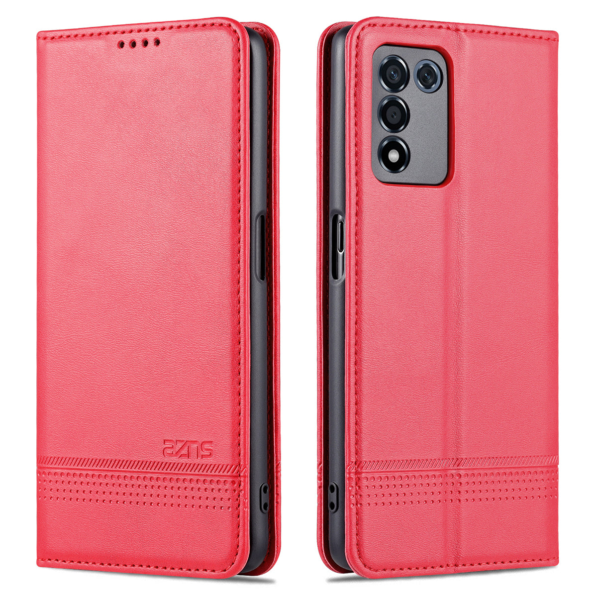 AZNS Well-protected Auto-absorbed Case Wallet Design Shockproof PU Leather Phone Stand Cover for Oppo K9s/Realme Q3s