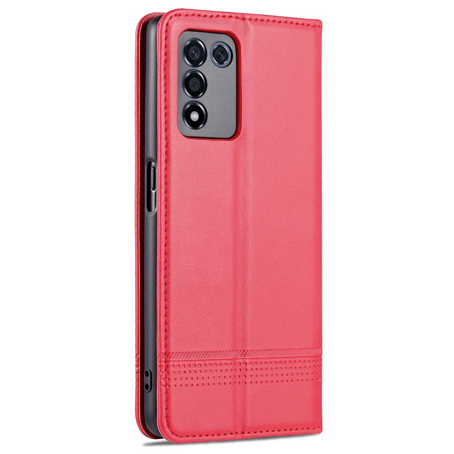 AZNS Well-protected Auto-absorbed Case Wallet Design Shockproof PU Leather Phone Stand Cover for Oppo K9s/Realme Q3s