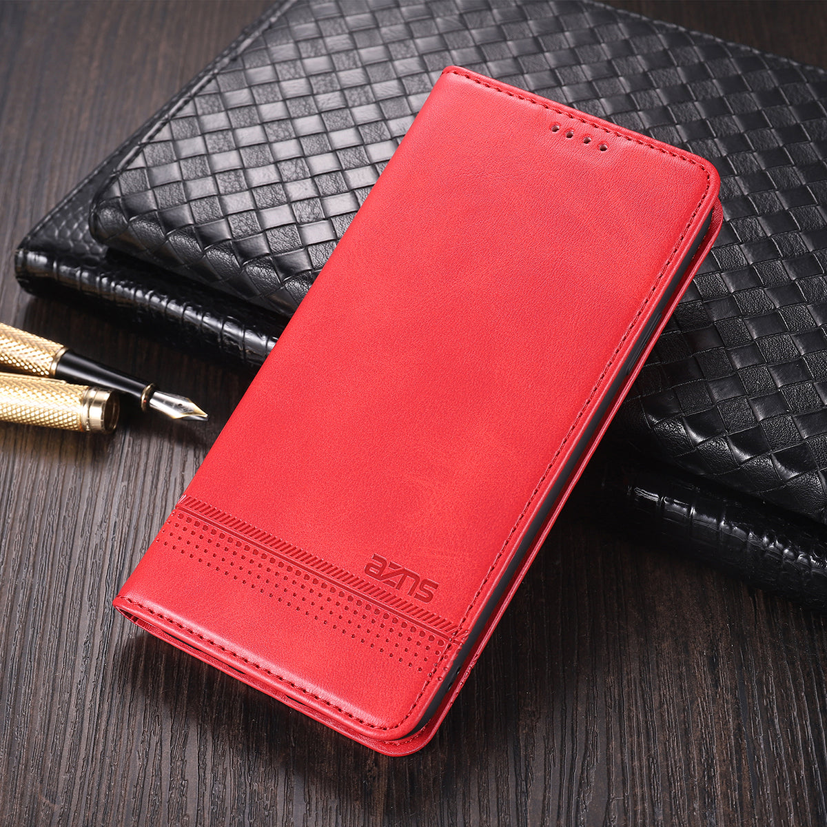 AZNS Well-protected Auto-absorbed Case Wallet Design Shockproof PU Leather Phone Stand Cover for Oppo K9s/Realme Q3s