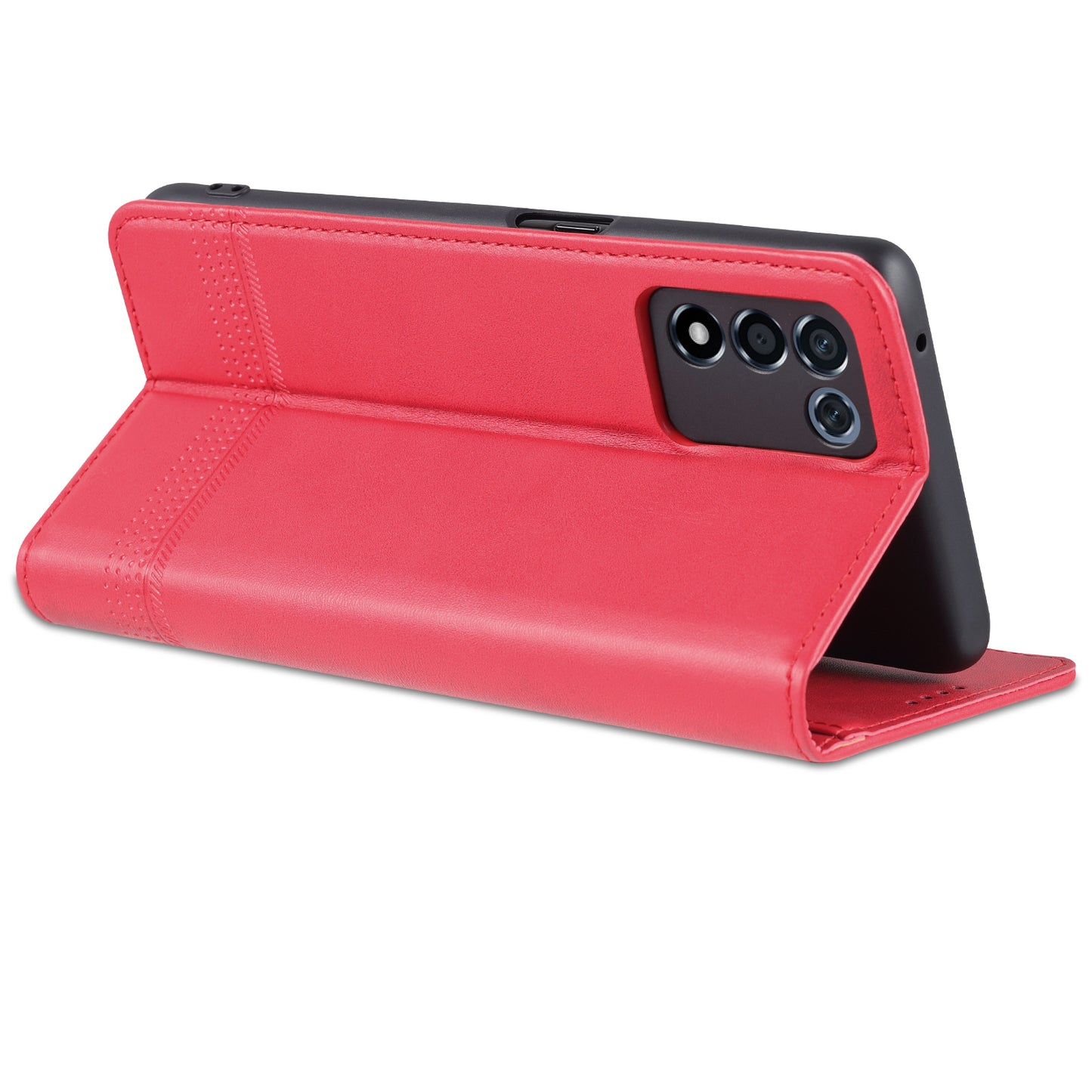 AZNS Well-protected Auto-absorbed Case Wallet Design Shockproof PU Leather Phone Stand Cover for Oppo K9s/Realme Q3s