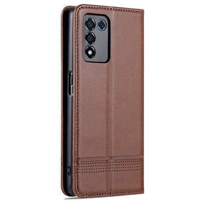 AZNS Well-protected Auto-absorbed Case Wallet Design Shockproof PU Leather Phone Stand Cover for Oppo K9s/Realme Q3s