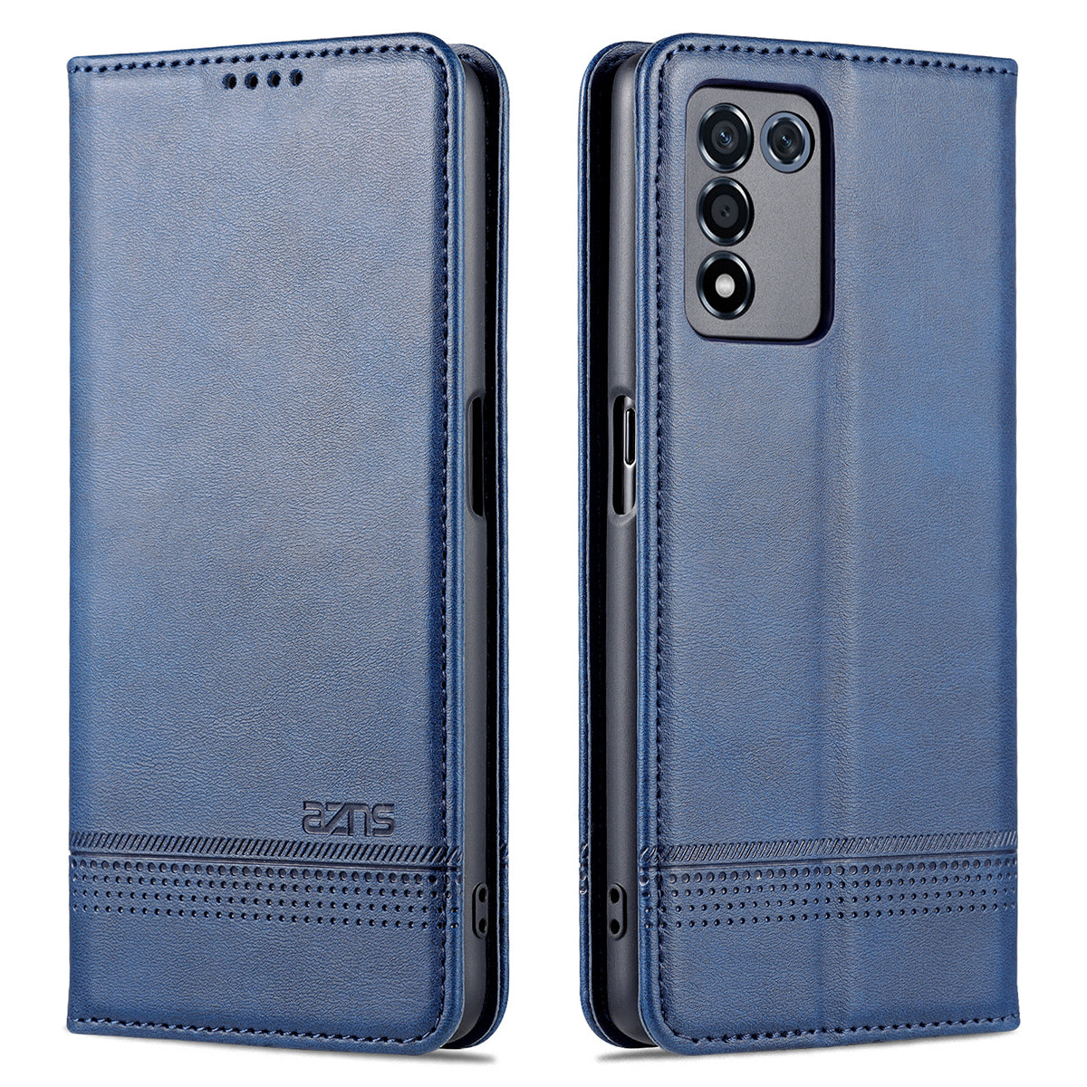 AZNS Well-protected Auto-absorbed Case Wallet Design Shockproof PU Leather Phone Stand Cover for Oppo K9s/Realme Q3s