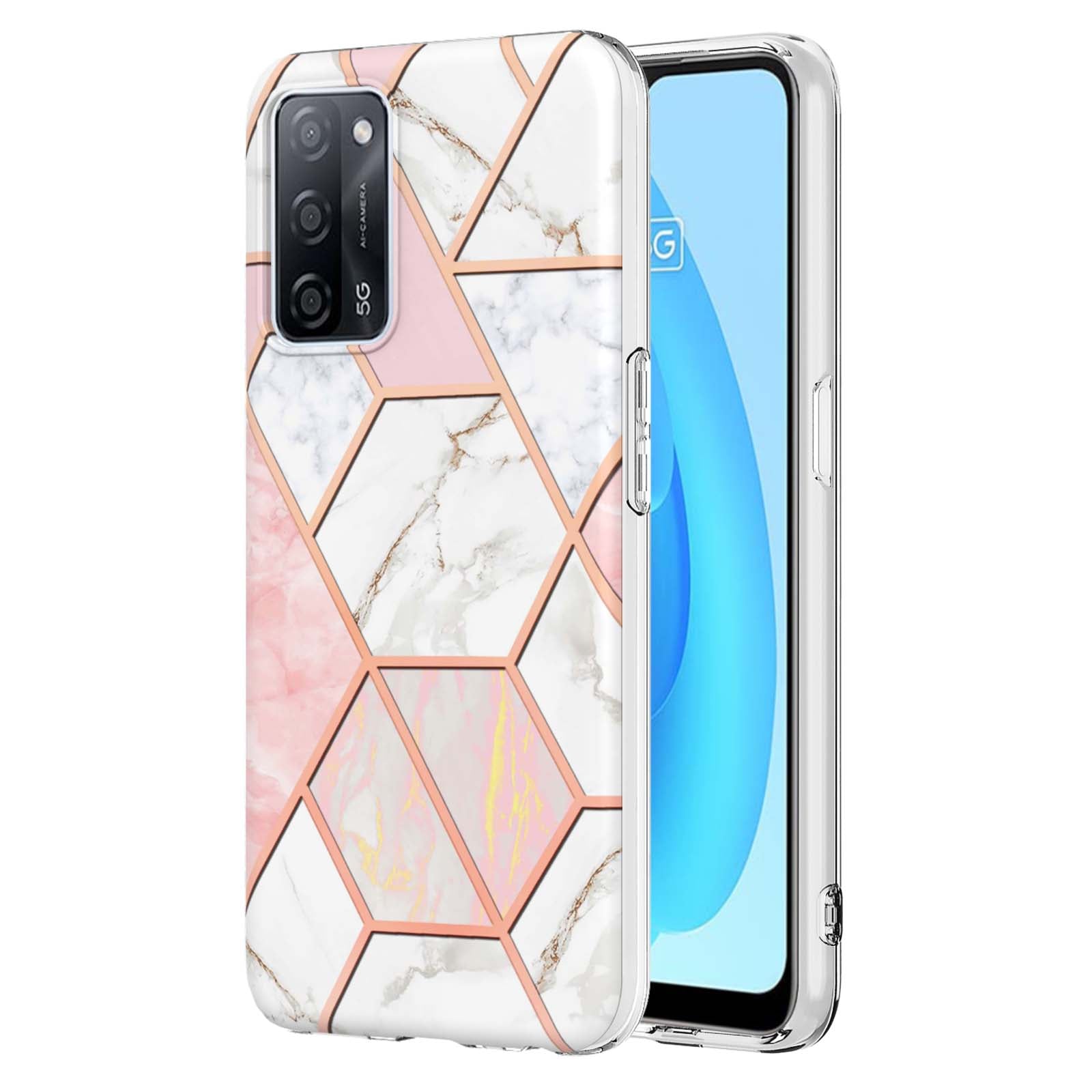 Marble Design IMD 2.0mm Soft TPU Luxury Electroplating Anti-fingerprint Protective Cover for Oppo A55 5G / A54 4G / A54s / A53s 5G / A16 / A16s