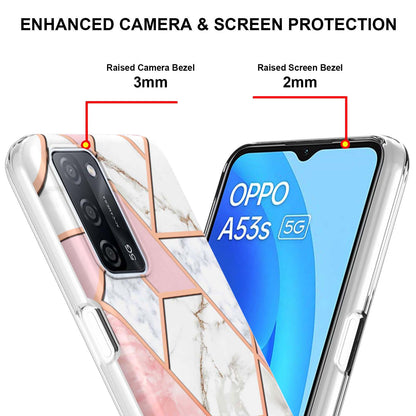 Marble Design IMD 2.0mm Soft TPU Luxury Electroplating Anti-fingerprint Protective Cover for Oppo A55 5G / A54 4G / A54s / A53s 5G / A16 / A16s