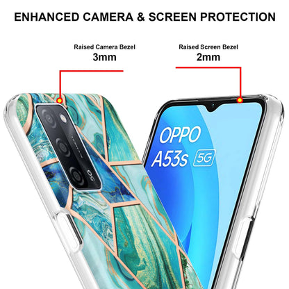 Marble Design IMD 2.0mm Soft TPU Luxury Electroplating Anti-fingerprint Protective Cover for Oppo A55 5G / A54 4G / A54s / A53s 5G / A16 / A16s