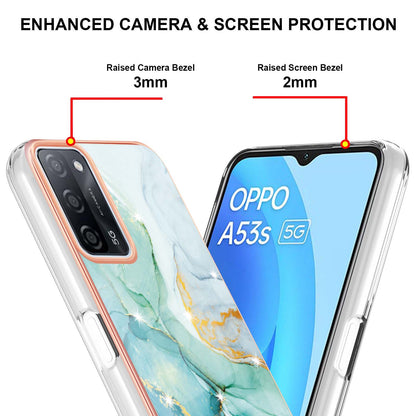 IMD IML Luxury Electroplate Edge Soft TPU Marble Style Phone Protective Case for Oppo A53s 5G / A55 5G / A54 4G / A54s / A16 / A16s