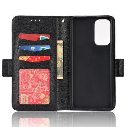 PU Leather + TPU Phone Case Stand Wallet Function Litchi Texture Shell for Oppo Reno5 4G/5G/Reno5 K/Find X3 Lite