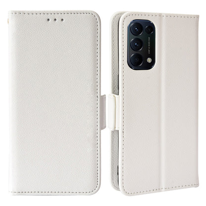 PU Leather + TPU Phone Case Stand Wallet Function Litchi Texture Shell for Oppo Reno5 4G/5G/Reno5 K/Find X3 Lite