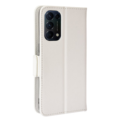 PU Leather + TPU Phone Case Stand Wallet Function Litchi Texture Shell for Oppo Reno5 4G/5G/Reno5 K/Find X3 Lite