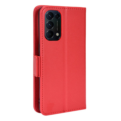 PU Leather + TPU Phone Case Stand Wallet Function Litchi Texture Shell for Oppo Reno5 4G/5G/Reno5 K/Find X3 Lite