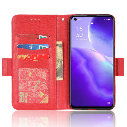 PU Leather + TPU Phone Case Stand Wallet Function Litchi Texture Shell for Oppo Reno5 4G/5G/Reno5 K/Find X3 Lite