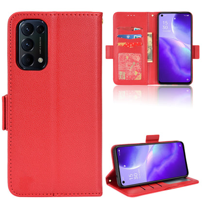 PU Leather + TPU Phone Case Stand Wallet Function Litchi Texture Shell for Oppo Reno5 4G/5G/Reno5 K/Find X3 Lite