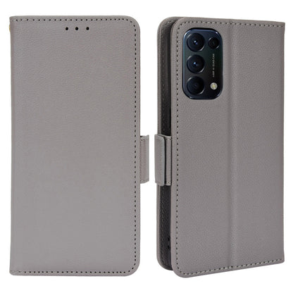 PU Leather + TPU Phone Case Stand Wallet Function Litchi Texture Shell for Oppo Reno5 4G/5G/Reno5 K/Find X3 Lite