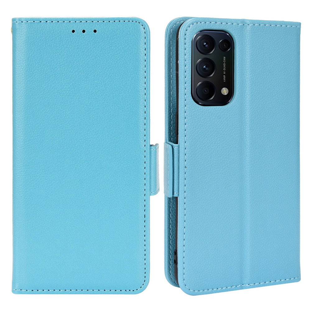 PU Leather + TPU Phone Case Stand Wallet Function Litchi Texture Shell for Oppo Reno5 4G/5G/Reno5 K/Find X3 Lite