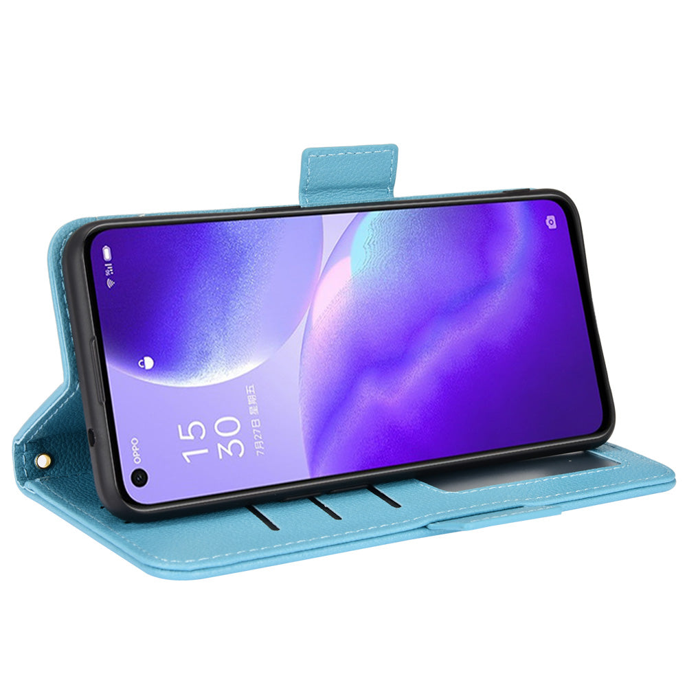 PU Leather + TPU Phone Case Stand Wallet Function Litchi Texture Shell for Oppo Reno5 4G/5G/Reno5 K/Find X3 Lite