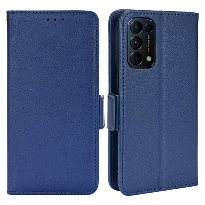 PU Leather + TPU Phone Case Stand Wallet Function Litchi Texture Shell for Oppo Reno5 4G/5G/Reno5 K/Find X3 Lite