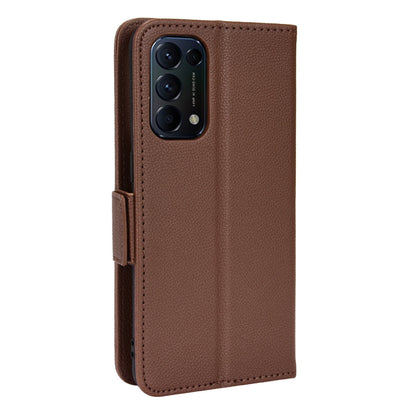 PU Leather + TPU Phone Case Stand Wallet Function Litchi Texture Shell for Oppo Reno5 4G/5G/Reno5 K/Find X3 Lite