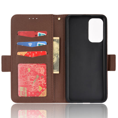 PU Leather + TPU Phone Case Stand Wallet Function Litchi Texture Shell for Oppo Reno5 4G/5G/Reno5 K/Find X3 Lite