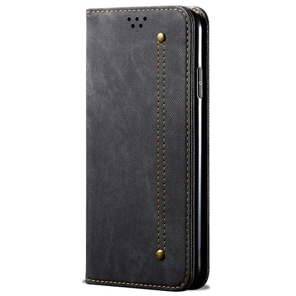 All-round Protection Jeans Cloth Texture PU Leather Flip Case Wallet Stand TPU Inner Shell Phone Cover for Oppo A35/A15/A15s