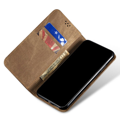 All-round Protection Jeans Cloth Texture PU Leather Flip Case Wallet Stand TPU Inner Shell Phone Cover for Oppo A35/A15/A15s