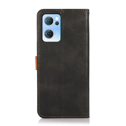 KHAZNEH Anti-fall Magnetic Golden Clasp Wallet Stand PU Leather + TPU Case Protective Cover for Oppo Reno7 5G (China)