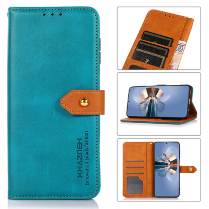 KHAZNEH Anti-fall Magnetic Golden Clasp Wallet Stand PU Leather + TPU Case Protective Cover for Oppo Reno7 5G (China)