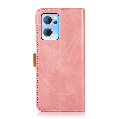 KHAZNEH Anti-fall Magnetic Golden Clasp Wallet Stand PU Leather + TPU Case Protective Cover for Oppo Reno7 5G (China)