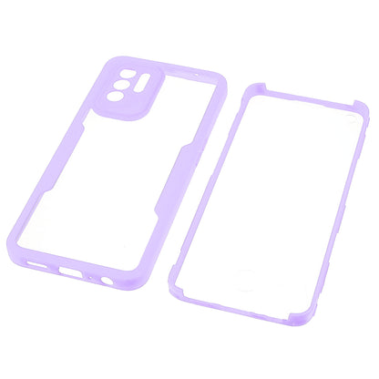 Anti-drop Detachable 2-in-1 Phone Cover Soft PET Screen Protector + Acrylic + TPU Hybrid Case for Oppo F19 Pro+ 5G/A94 5G/Reno5 Z 5G