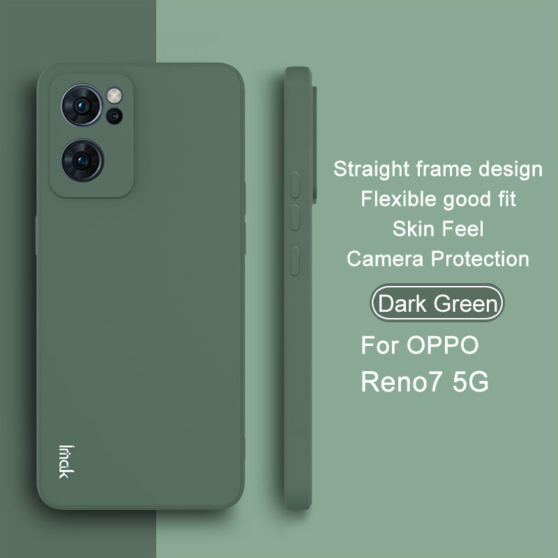 IMAK UC-4 Series Solid Color Drop-proof Straight Frame Design Soft TPU Mobile Phone Case Shell for Oppo Reno7 5G (China)