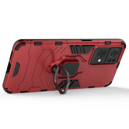 Hybrid Hard PC Soft TPU Bumper Drop Protection Anti-Fall Cover with Ring Holder Kickstand for Oppo Reno7 Pro 5G