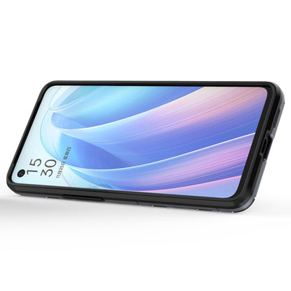 Hybrid Hard PC Soft TPU Bumper Drop Protection Anti-Fall Cover with Ring Holder Kickstand for Oppo Reno7 Pro 5G