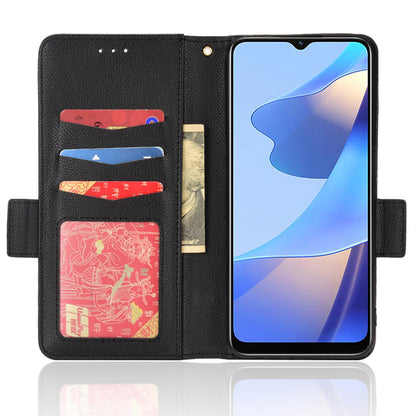 Stand Magnetic Closure Litchi Texture PU Leather Wallet Case Shockproof TPU Flip Cover for Oppo A54s / A16s / A16 / A54 4G / A55 4G/5G / A53s 5G