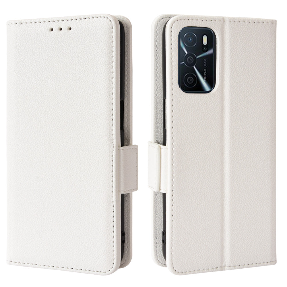 Stand Magnetic Closure Litchi Texture PU Leather Wallet Case Shockproof TPU Flip Cover for Oppo A54s / A16s / A16 / A54 4G / A55 4G/5G / A53s 5G