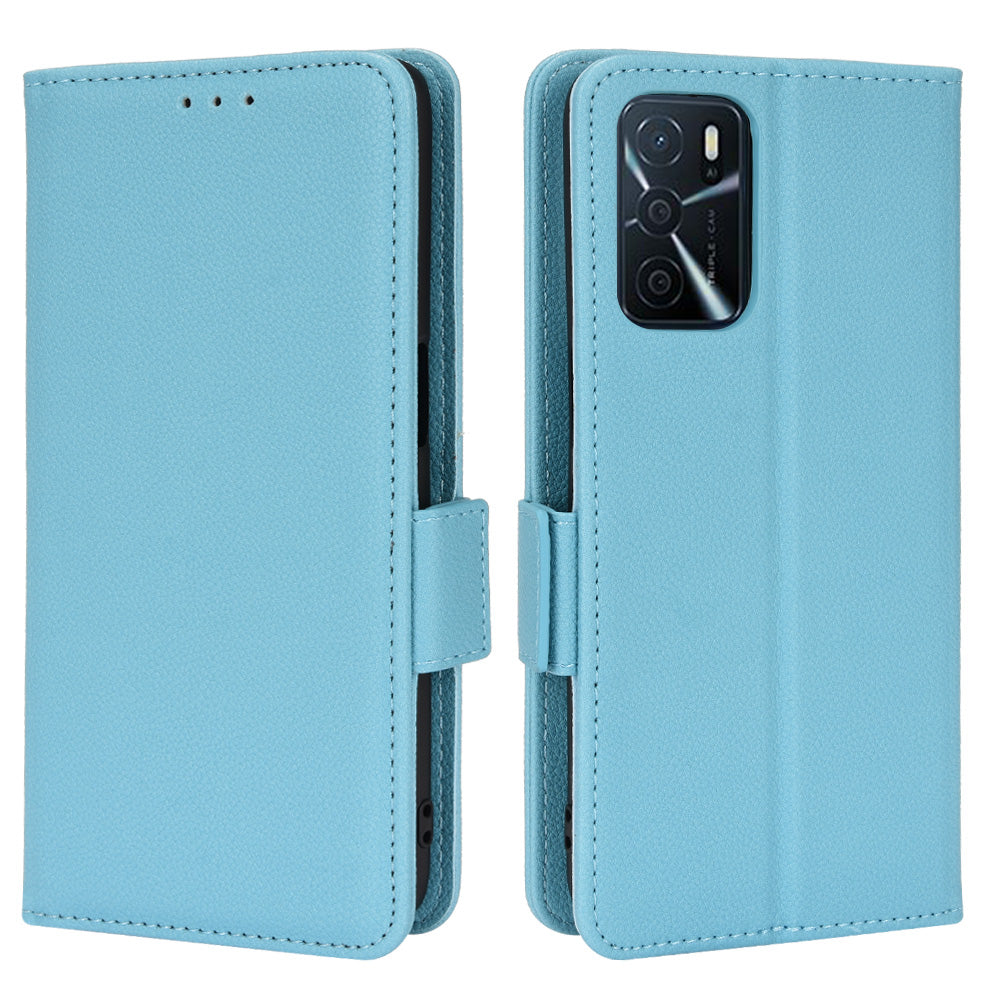 Stand Magnetic Closure Litchi Texture PU Leather Wallet Case Shockproof TPU Flip Cover for Oppo A54s / A16s / A16 / A54 4G / A55 4G/5G / A53s 5G