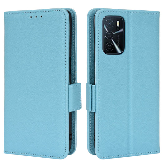 Stand Magnetic Closure Litchi Texture PU Leather Wallet Case Shockproof TPU Flip Cover for Oppo A54s / A16s / A16 / A54 4G / A55 4G/5G / A53s 5G