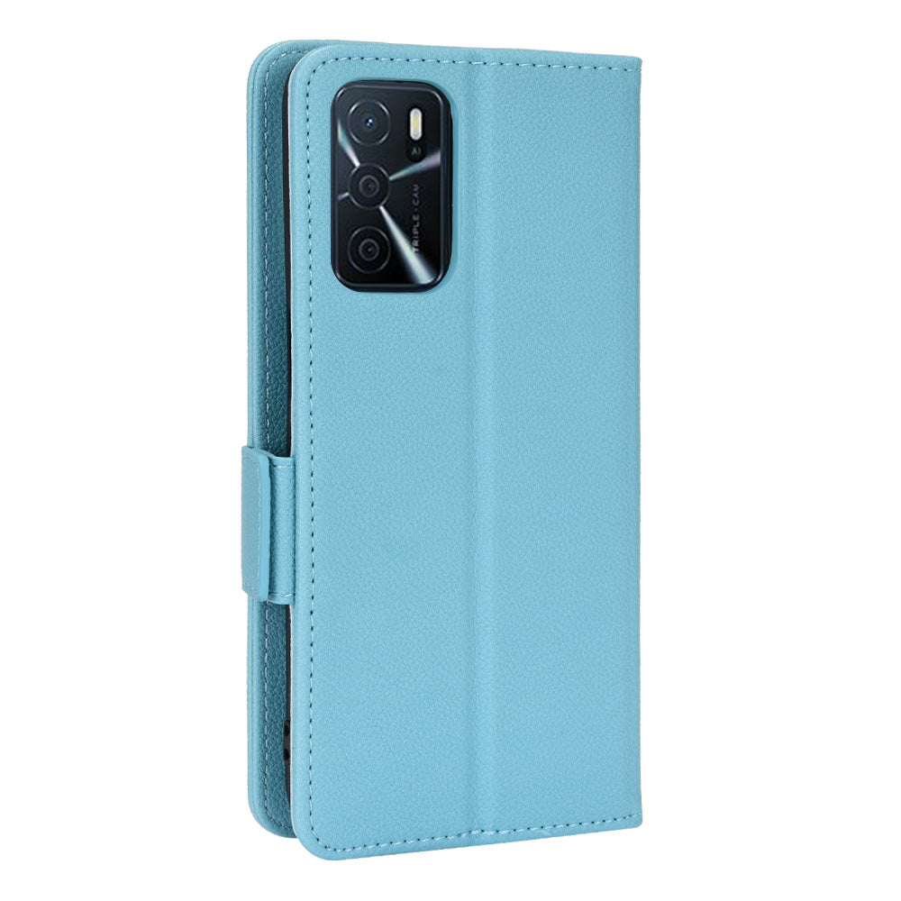 Stand Magnetic Closure Litchi Texture PU Leather Wallet Case Shockproof TPU Flip Cover for Oppo A54s / A16s / A16 / A54 4G / A55 4G/5G / A53s 5G