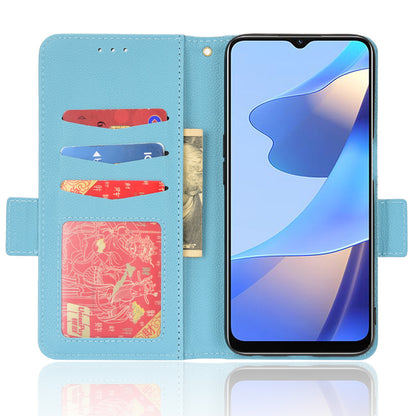 Stand Magnetic Closure Litchi Texture PU Leather Wallet Case Shockproof TPU Flip Cover for Oppo A54s / A16s / A16 / A54 4G / A55 4G/5G / A53s 5G