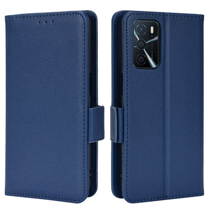 Stand Magnetic Closure Litchi Texture PU Leather Wallet Case Shockproof TPU Flip Cover for Oppo A54s / A16s / A16 / A54 4G / A55 4G/5G / A53s 5G