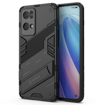 Scratch Resistant Hard PC Shockproof Anti-Drop TPU Protective Cover with Kickstand for Oppo Reno7 Pro 5G