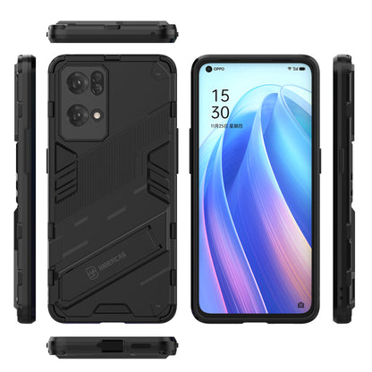 Scratch Resistant Hard PC Shockproof Anti-Drop TPU Protective Cover with Kickstand for Oppo Reno7 Pro 5G