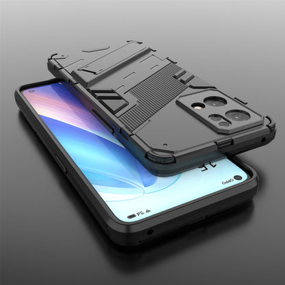 Scratch Resistant Hard PC Shockproof Anti-Drop TPU Protective Cover with Kickstand for Oppo Reno7 Pro 5G