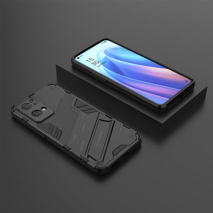 Scratch Resistant Hard PC Shockproof Anti-Drop TPU Protective Cover with Kickstand for Oppo Reno7 Pro 5G