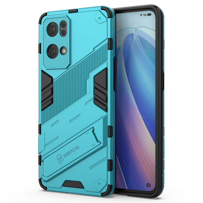 Scratch Resistant Hard PC Shockproof Anti-Drop TPU Protective Cover with Kickstand for Oppo Reno7 Pro 5G