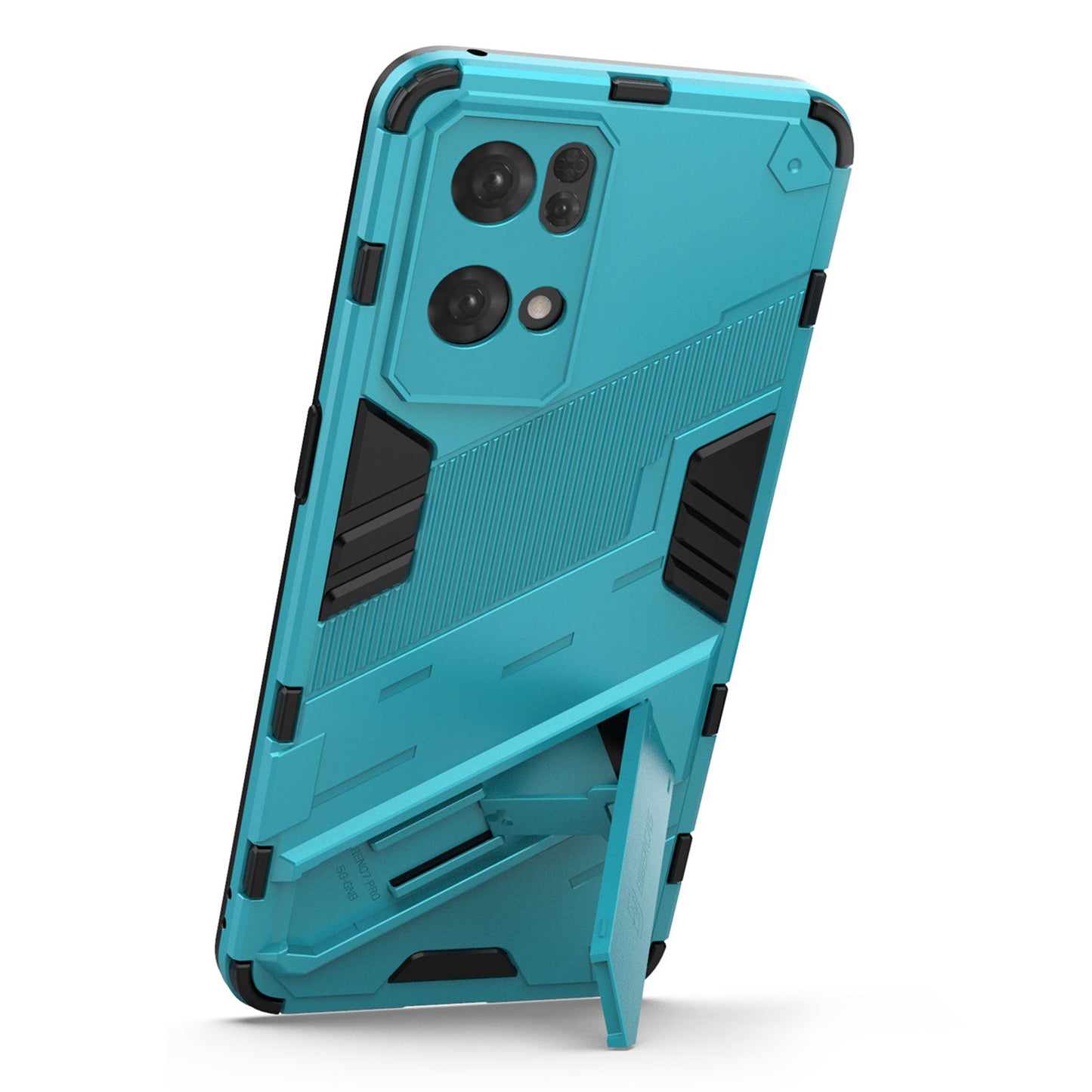 Scratch Resistant Hard PC Shockproof Anti-Drop TPU Protective Cover with Kickstand for Oppo Reno7 Pro 5G