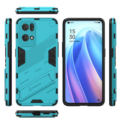 Scratch Resistant Hard PC Shockproof Anti-Drop TPU Protective Cover with Kickstand for Oppo Reno7 Pro 5G