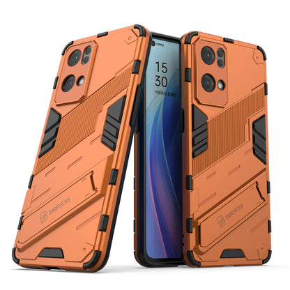 Scratch Resistant Hard PC Shockproof Anti-Drop TPU Protective Cover with Kickstand for Oppo Reno7 Pro 5G