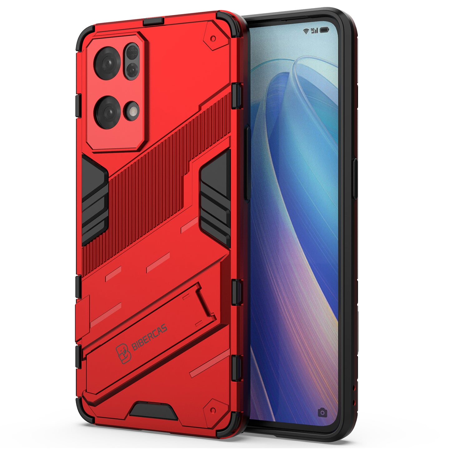 Scratch Resistant Hard PC Shockproof Anti-Drop TPU Protective Cover with Kickstand for Oppo Reno7 Pro 5G