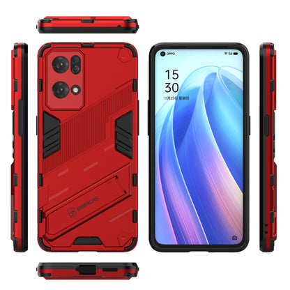 Scratch Resistant Hard PC Shockproof Anti-Drop TPU Protective Cover with Kickstand for Oppo Reno7 Pro 5G