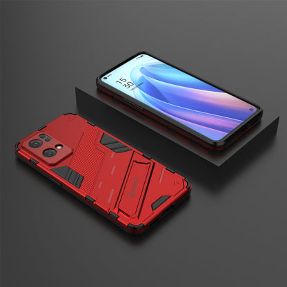 Scratch Resistant Hard PC Shockproof Anti-Drop TPU Protective Cover with Kickstand for Oppo Reno7 Pro 5G